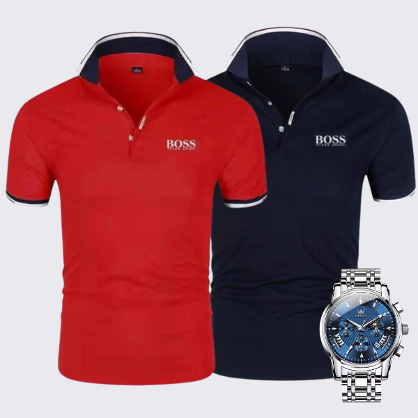 [2 pour 1] Pack Duo Polos Premiere + Montre Exclusive OFFERTE