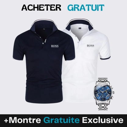[2 pour 1] Pack Duo Polos Premiere + Montre Exclusive OFFERTE